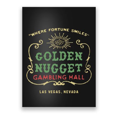 Golden Vegas Casino Hotel Retro Vintage Poster