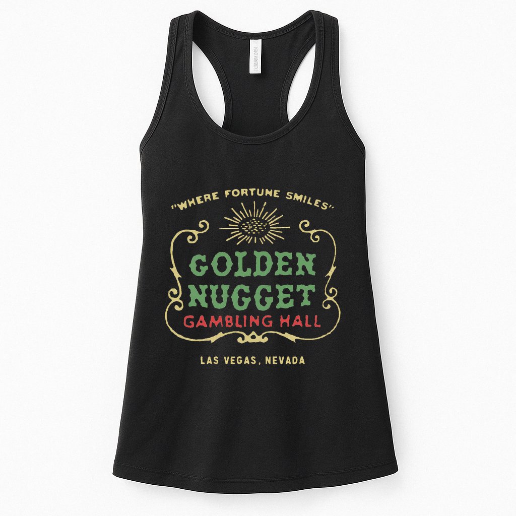 Golden Vegas Casino Hotel Retro Vintage Womens Tank Top