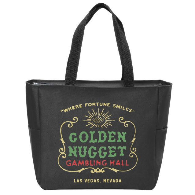 Golden Vegas Casino Hotel Retro Vintage Zip Tote Bag