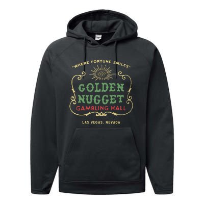 Golden Vegas Casino Hotel Retro Vintage Performance Fleece Hoodie