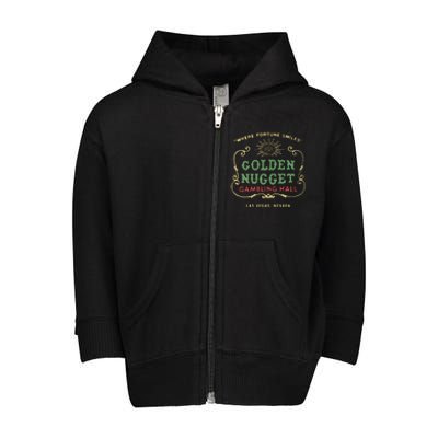 Golden Vegas Casino Hotel Retro Vintage Toddler Zip Fleece Hoodie