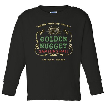 Golden Vegas Casino Hotel Retro Vintage Toddler Long Sleeve Shirt