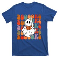 Groovy Vintage Cute Ghost Book Reading Halloween Teacher Cute Gift T-Shirt