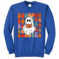 Groovy Vintage Cute Ghost Book Reading Halloween Teacher Cute Gift Tall Sweatshirt