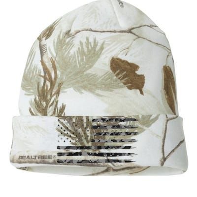 Grey Vintage Camo American Flag Kati Licensed 12" Camo Beanie