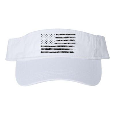 Grey Vintage Camo American Flag Valucap Bio-Washed Visor