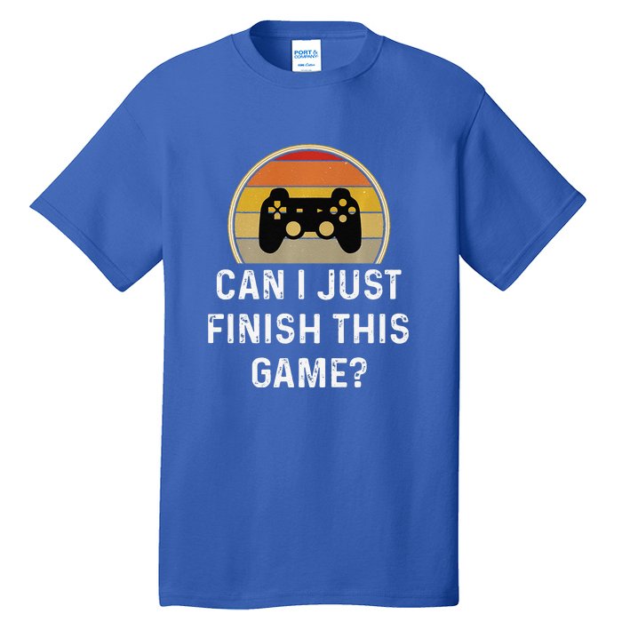 Gamer Vintage Can I Just Finish This Game Tall T-Shirt