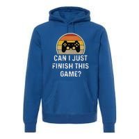 Gamer Vintage Can I Just Finish This Game Premium Hoodie