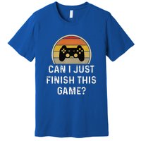 Gamer Vintage Can I Just Finish This Game Premium T-Shirt