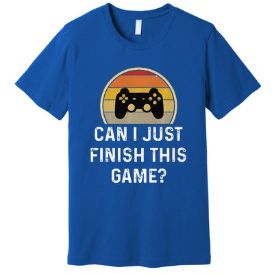 Gamer Vintage Can I Just Finish This Game Premium T-Shirt