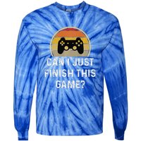 Gamer Vintage Can I Just Finish This Game Tie-Dye Long Sleeve Shirt