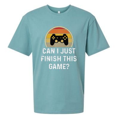 Gamer Vintage Can I Just Finish This Game Sueded Cloud Jersey T-Shirt