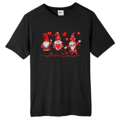 Gnome Valentines Day Three Gromies Love Heartss Womens Tall Fusion ChromaSoft Performance T-Shirt