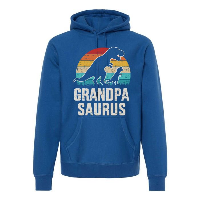 Grandpasaurus Vintage Dinosaur For Grandpa From Grand Gift Premium Hoodie