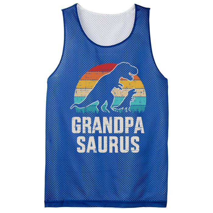 Grandpasaurus Vintage Dinosaur For Grandpa From Grand Gift Mesh Reversible Basketball Jersey Tank