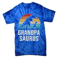 Grandpasaurus Vintage Dinosaur For Grandpa From Grand Gift Tie-Dye T-Shirt