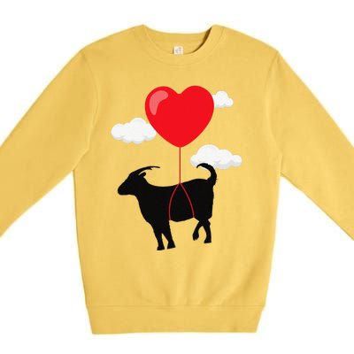 Goat Valentine's Day Valentines Gift For Farmer Premium Crewneck Sweatshirt