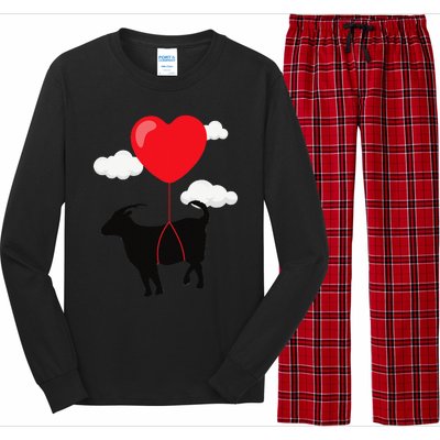 Goat Valentine's Day Valentines Gift For Farmer Long Sleeve Pajama Set