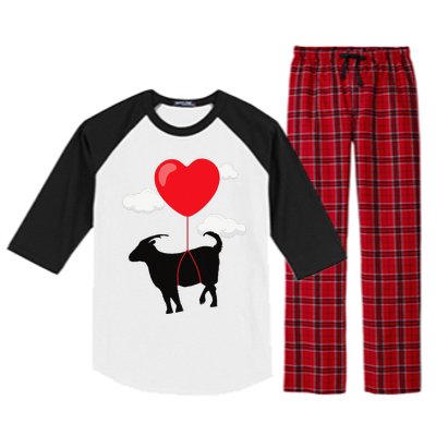 Goat Valentine's Day Valentines Gift For Farmer Raglan Sleeve Pajama Set