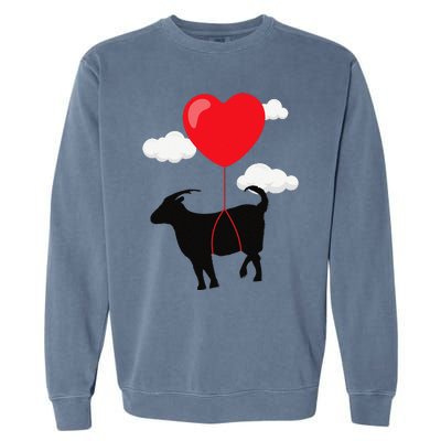 Goat Valentine's Day Valentines Gift For Farmer Garment-Dyed Sweatshirt