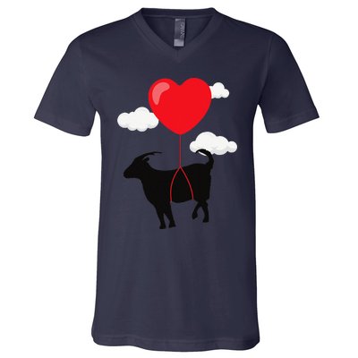 Goat Valentine's Day Valentines Gift For Farmer V-Neck T-Shirt