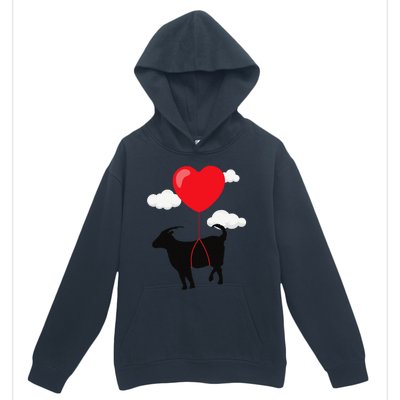 Goat Valentine's Day Valentines Gift For Farmer Urban Pullover Hoodie