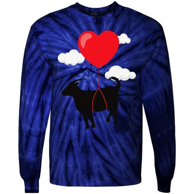 Goat Valentine's Day Valentines Gift For Farmer Tie-Dye Long Sleeve Shirt