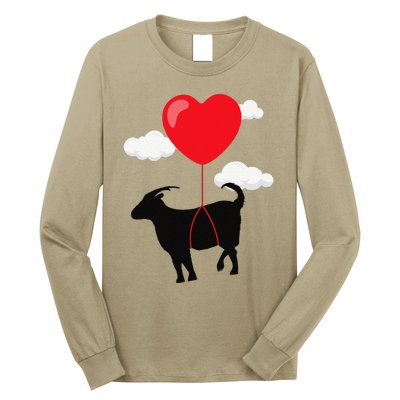 Goat Valentine's Day Valentines Gift For Farmer Long Sleeve Shirt