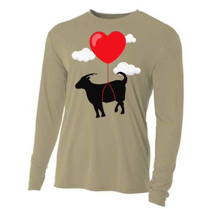 Goat Valentine's Day Valentines Gift For Farmer Cooling Performance Long Sleeve Crew