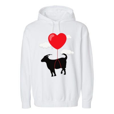 Goat Valentine's Day Valentines Gift For Farmer Garment-Dyed Fleece Hoodie