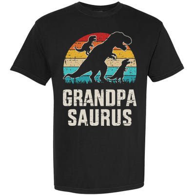 Grandpasaurus Vintage Dinosaur For Grandpa Fathers Day Garment-Dyed Heavyweight T-Shirt