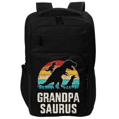 Grandpasaurus Vintage Dinosaur For Grandpa Fathers Day Impact Tech Backpack