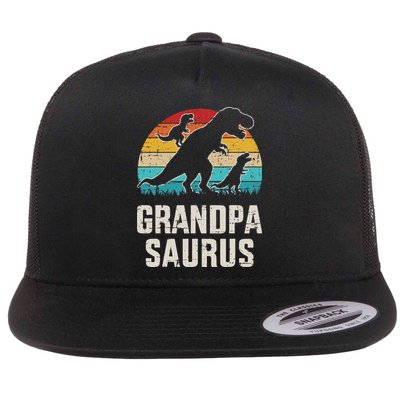 Grandpasaurus Vintage Dinosaur For Grandpa Fathers Day Flatbill Hat