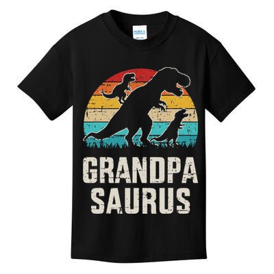 Grandpasaurus Vintage Dinosaur For Grandpa Fathers Day Kids T-Shirt