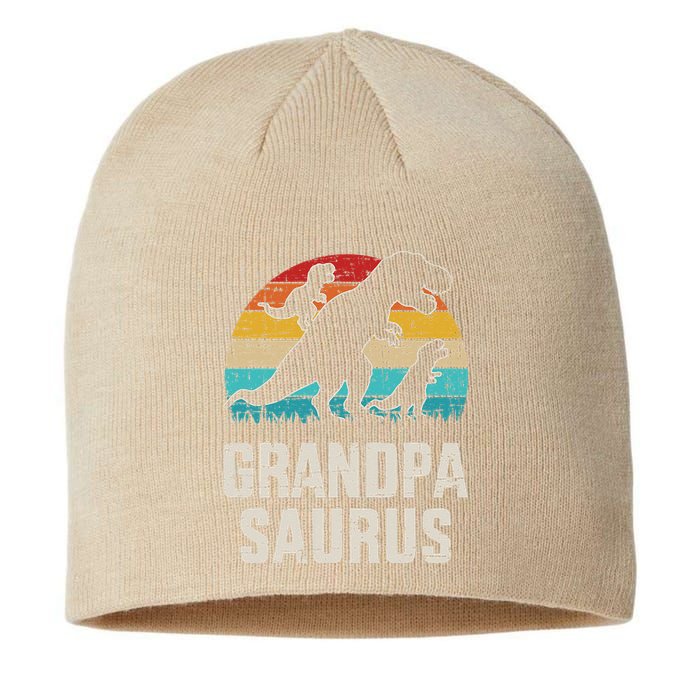 Grandpasaurus Vintage Dinosaur For Grandpa Fathers Day Sustainable Beanie