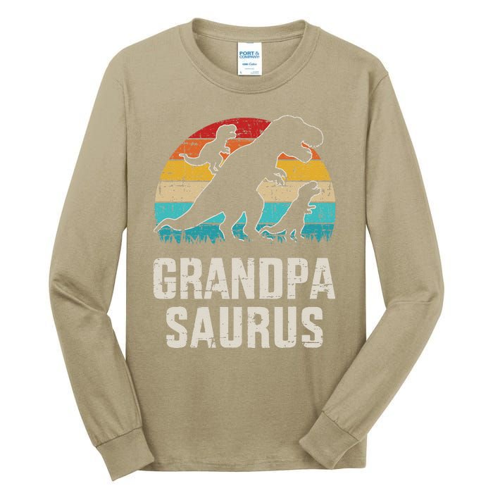 Grandpasaurus Vintage Dinosaur For Grandpa Fathers Day Tall Long Sleeve T-Shirt