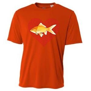 Goldfish Valentines Day Fish Love Fingerprint Gift Cooling Performance Crew T-Shirt