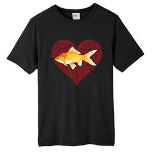 Goldfish Valentines Day Fish Love Fingerprint Gift Tall Fusion ChromaSoft Performance T-Shirt