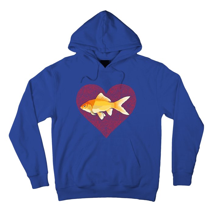 Goldfish Valentines Day Fish Love Fingerprint Gift Hoodie