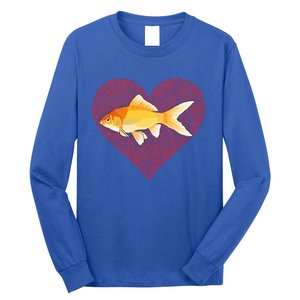 Goldfish Valentines Day Fish Love Fingerprint Gift Long Sleeve Shirt