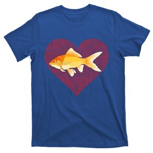 Goldfish Valentines Day Fish Love Fingerprint Gift T-Shirt