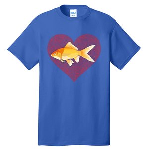 Goldfish Valentines Day Fish Love Fingerprint Gift Tall T-Shirt