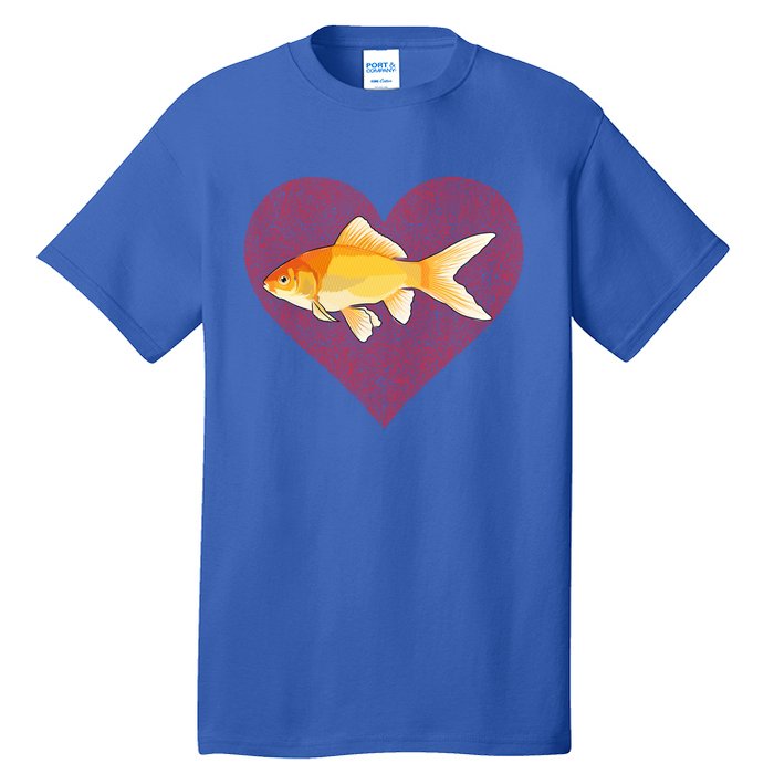 Goldfish Valentines Day Fish Love Fingerprint Gift Tall T-Shirt