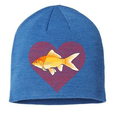 Goldfish Valentines Day Fish Love Fingerprint Gift Sustainable Beanie