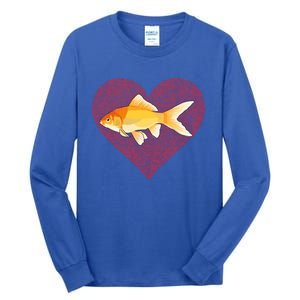 Goldfish Valentines Day Fish Love Fingerprint Gift Tall Long Sleeve T-Shirt