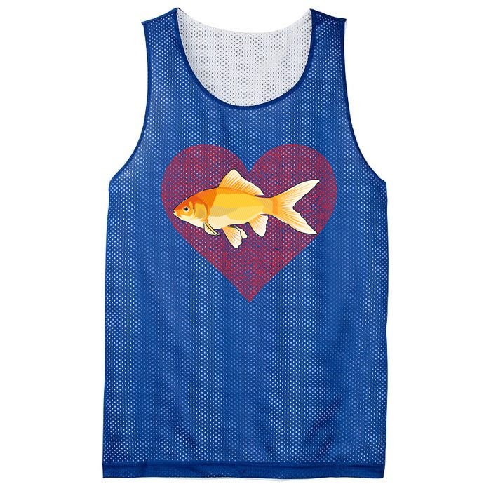 Goldfish Valentines Day Fish Love Fingerprint Gift Mesh Reversible Basketball Jersey Tank