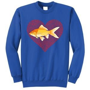 Goldfish Valentines Day Fish Love Fingerprint Gift Tall Sweatshirt