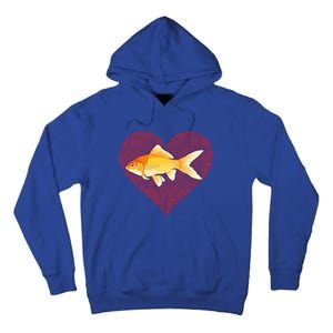 Goldfish Valentines Day Fish Love Fingerprint Gift Tall Hoodie