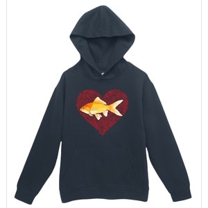 Goldfish Valentines Day Fish Love Fingerprint Gift Urban Pullover Hoodie