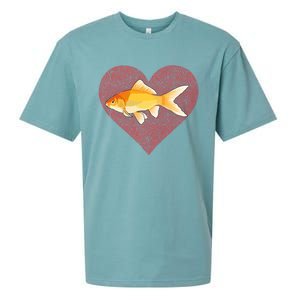 Goldfish Valentines Day Fish Love Fingerprint Gift Sueded Cloud Jersey T-Shirt